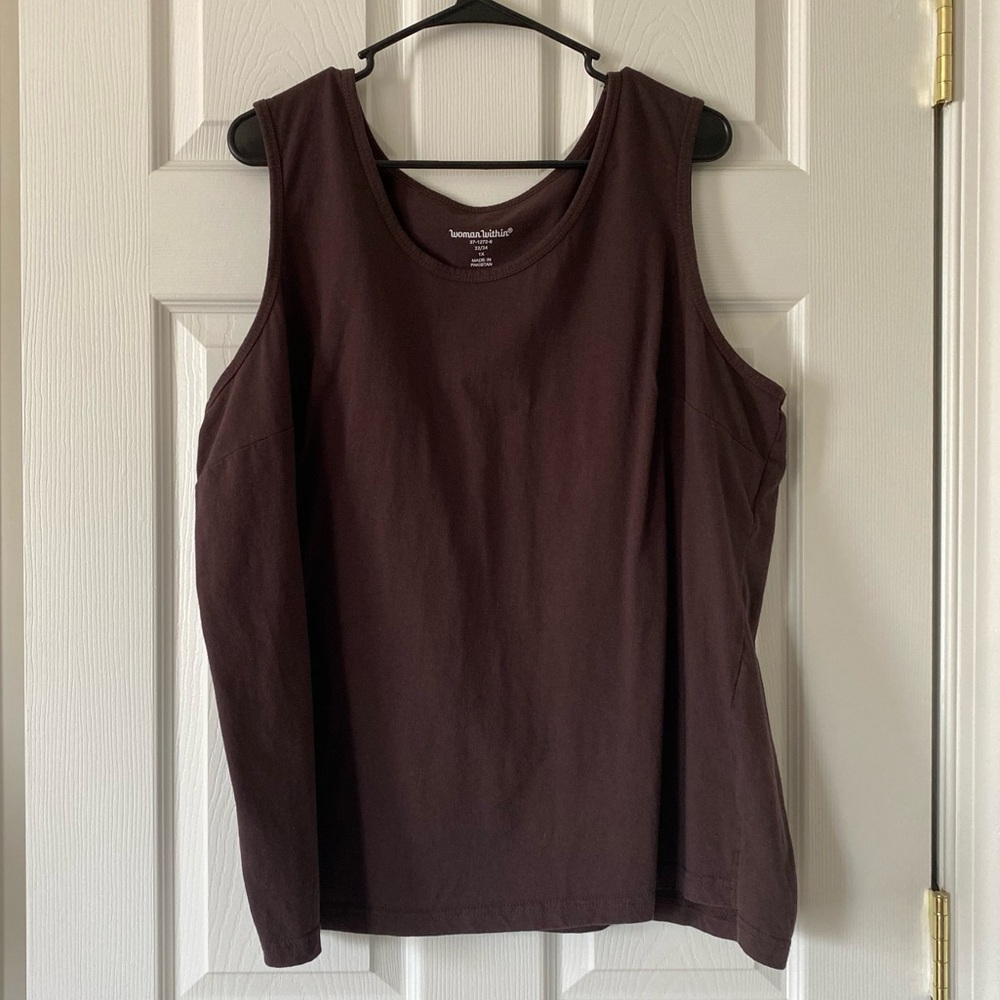 WOMAN WITHIN PLUS SIZE SLEEVELESS TANK TOP SHIRT